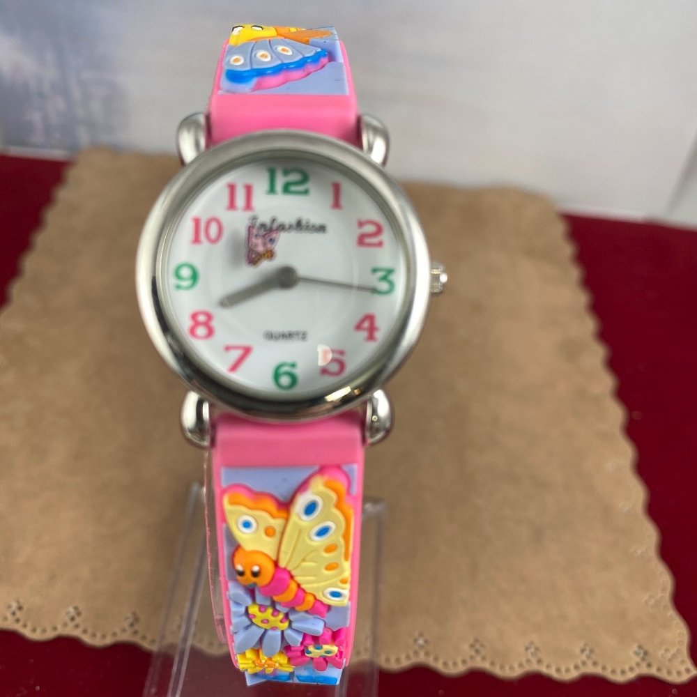 Designed in America by InFashion Girls Butterfly and Flower Multi Color Watch